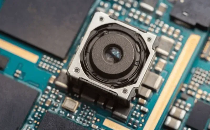 Internal view of a PCB within a highway surveillance camera