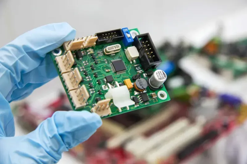 Various material samples for PCB circuit boards