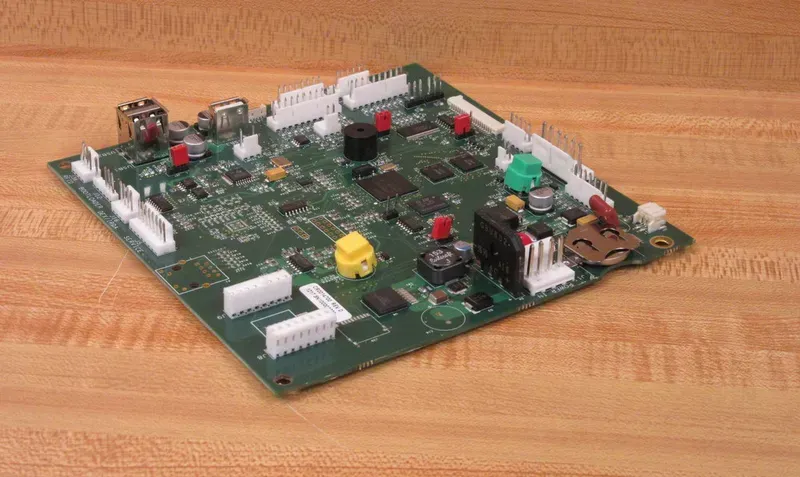 A detailed view of a port crane control board PCB