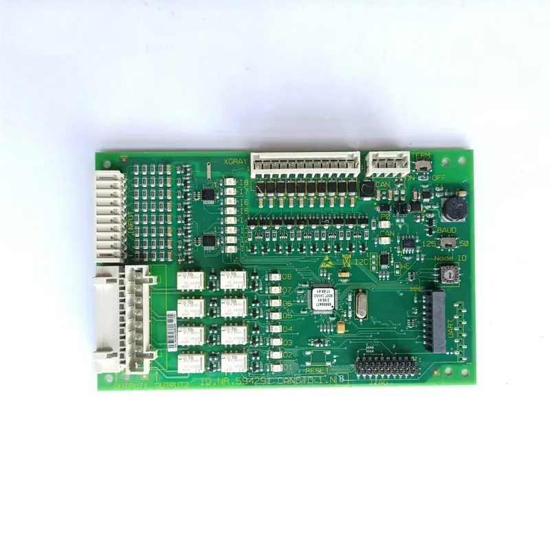 Close-up of an elevator control system PCB