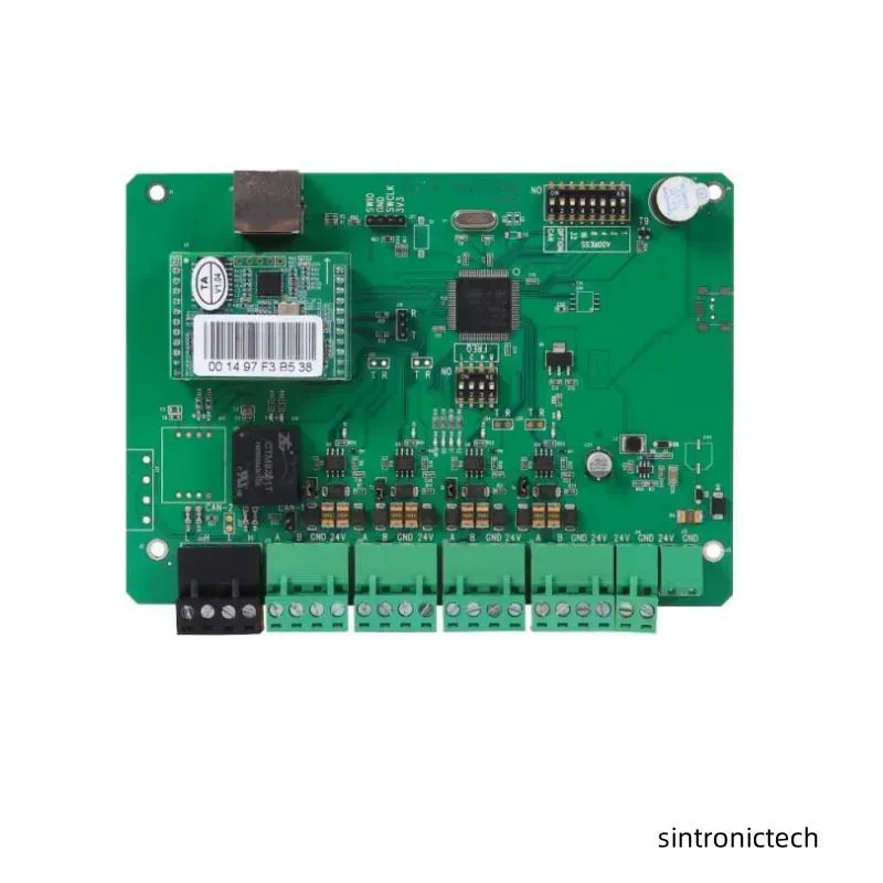 A close-up of a PCB board used in a parking guidance system