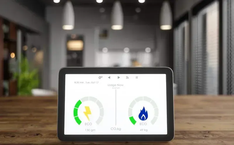 A smart home showing energy monitoring devices