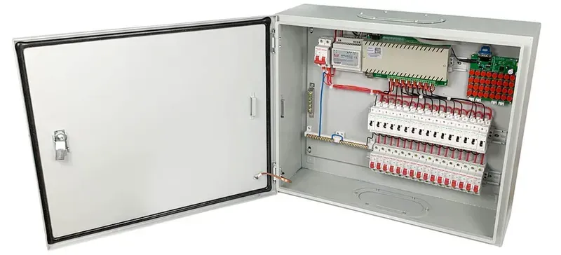 Internal view of a smart distribution box