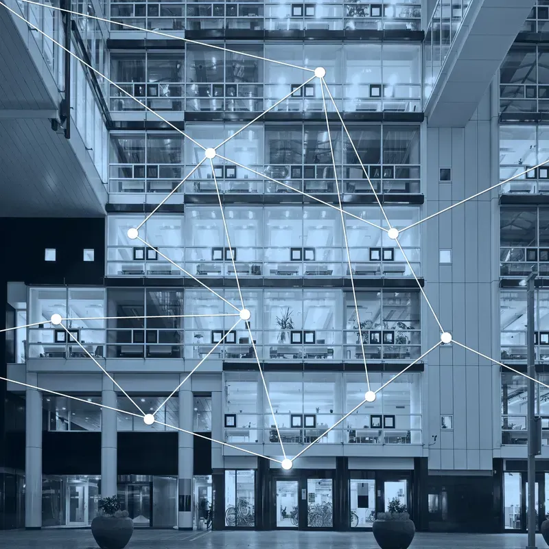A room with integrated smart building lighting system