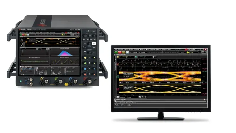 Signal integrity test equipment connected to a PCB