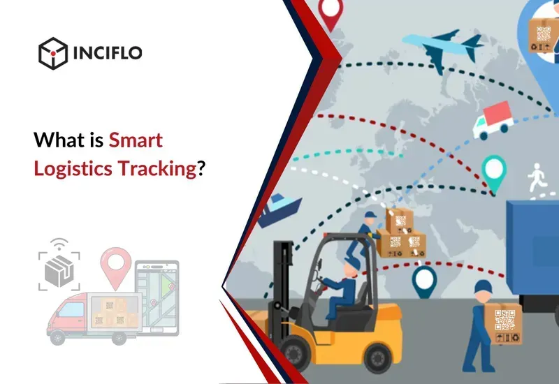 Logistics worker scanning a smart tracking tag on a package in a warehouse