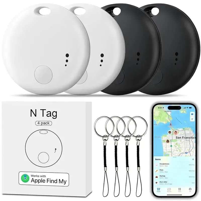 Close-up of a smart tracking tag attached to a valuable asset in a real-world scenario
