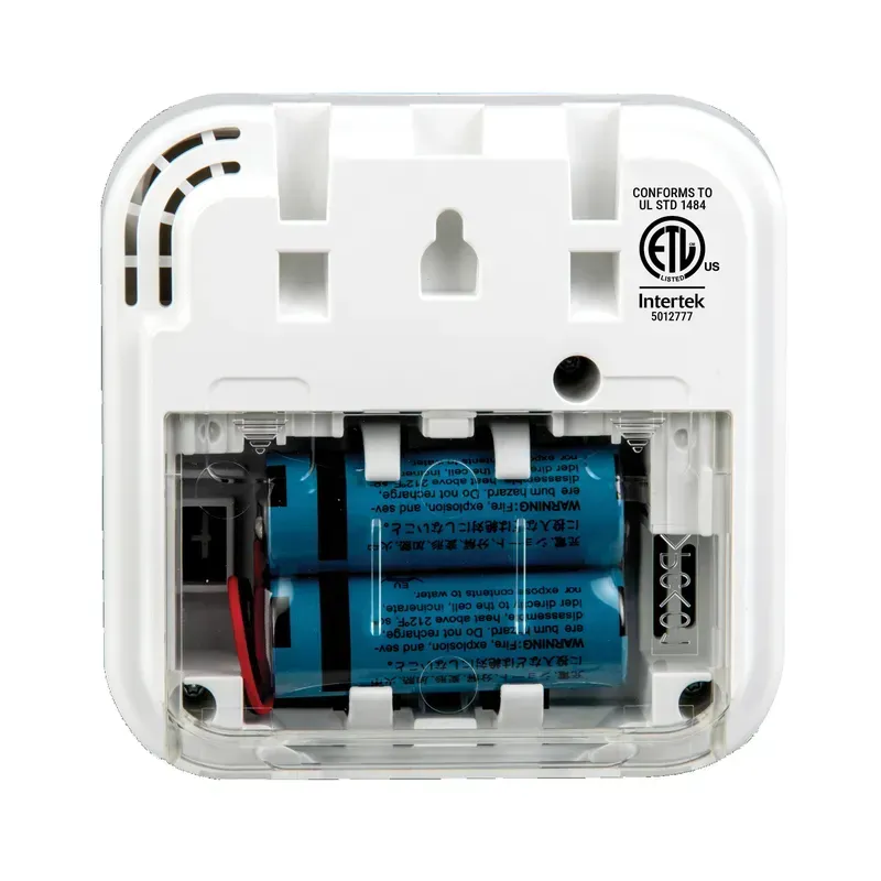 The internal components of a battery-powered gas detector