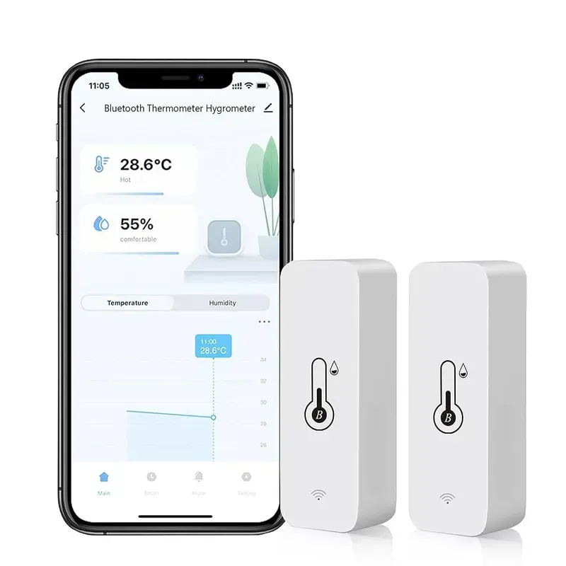 A smartphone screen showing a temperature or humidity alert notification