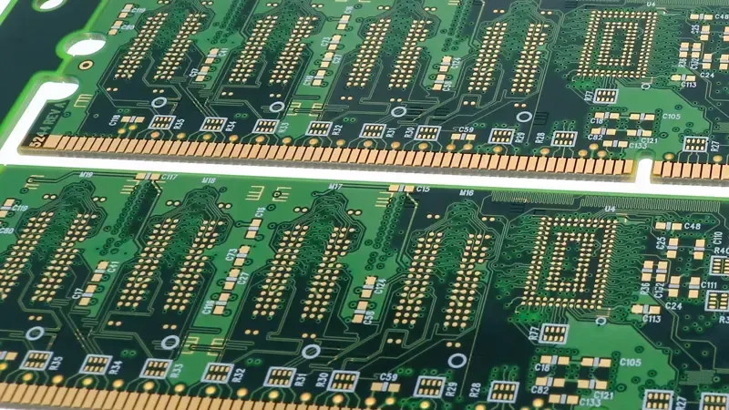 Close-up of high density multi-layer PCB manufacturing process