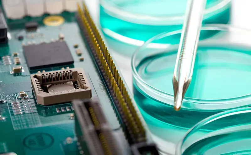 A detailed close-up of a medical-grade PCB board