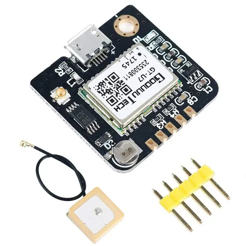 A GPS module on a PCB.