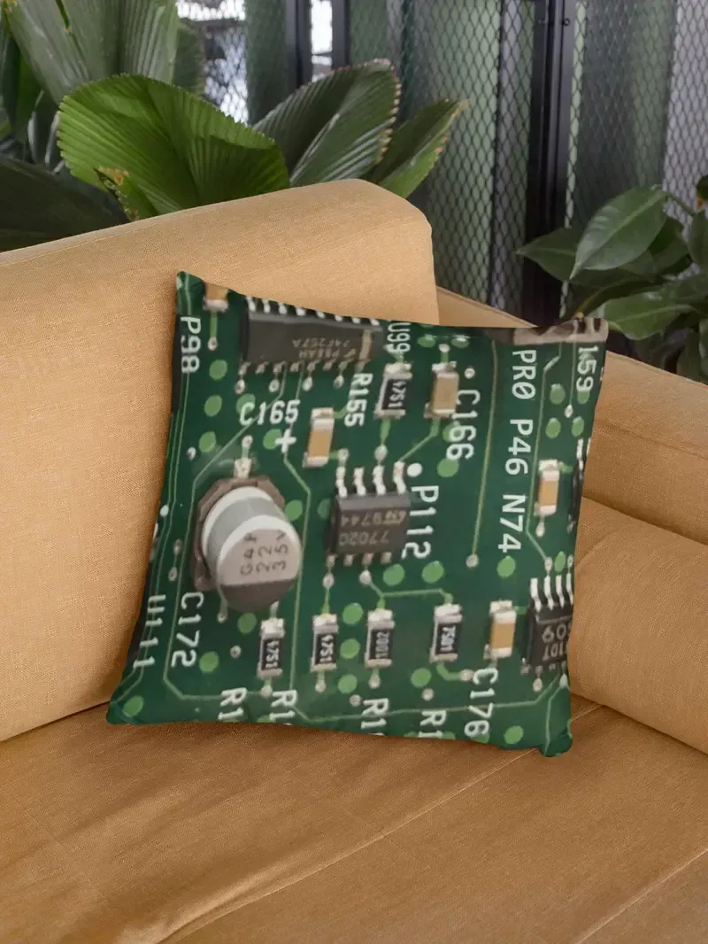 A PCB board inside a smart neck pillow