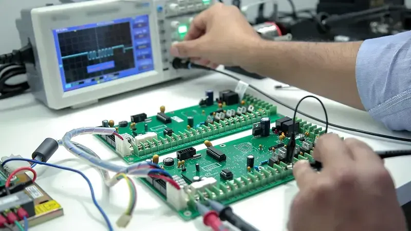 Students utilizing PCBs in a project
