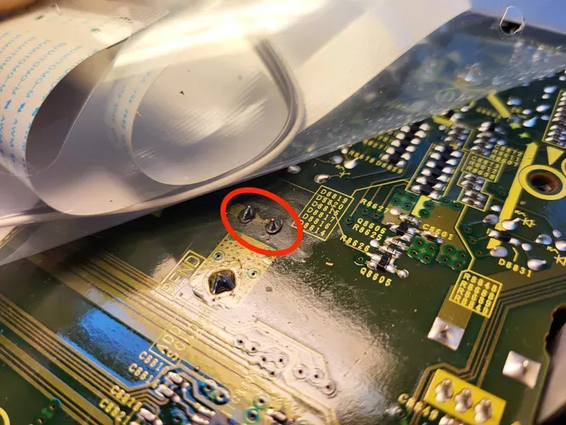 Close-up of a DJ turntable PCB