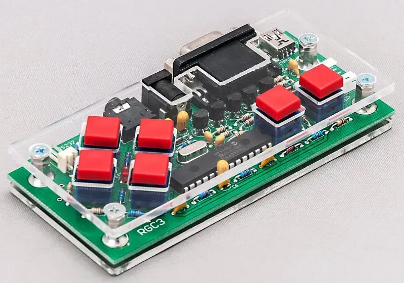 A close-up view of a VR game console PCB board