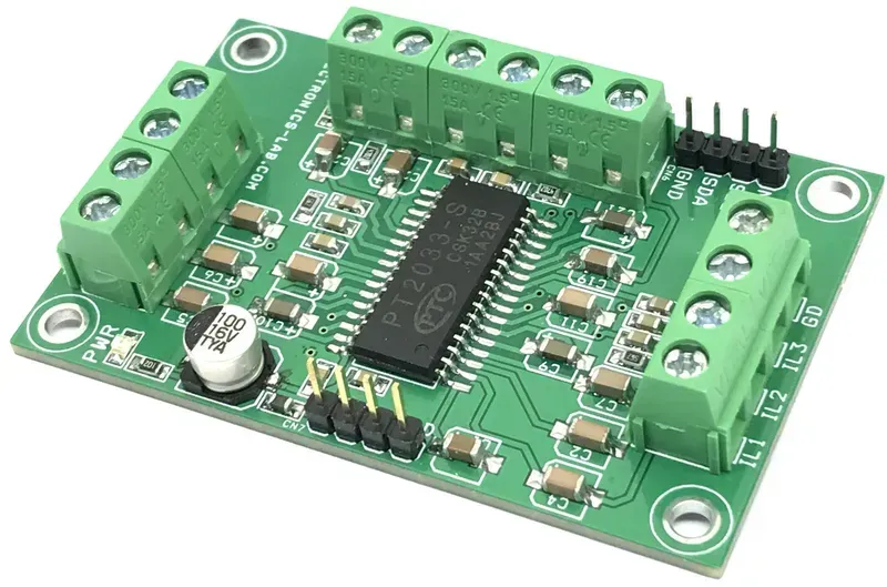 Audio processor PCB with various components