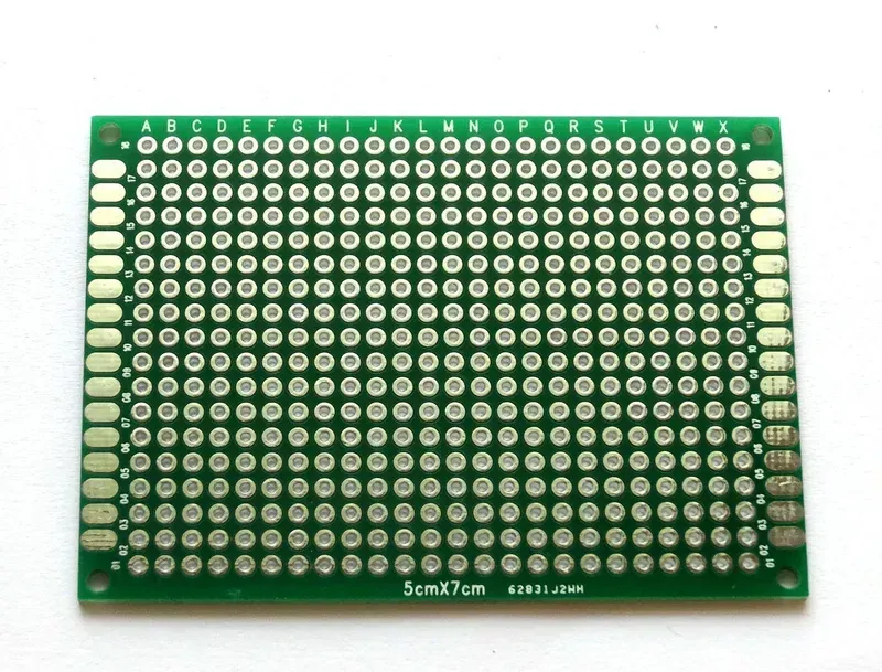 A prototype of a PCB design.