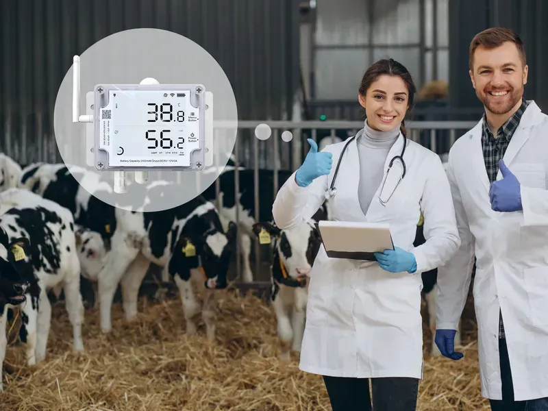 Environmental monitoring equipment in a livestock farm