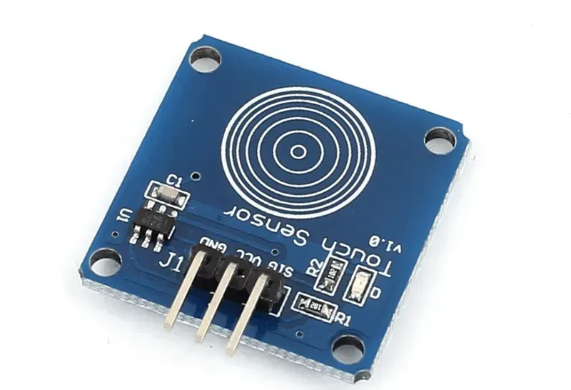 Various sensors mounted on a PCB