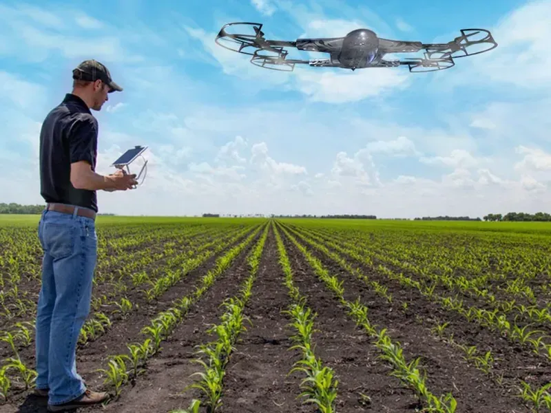 Unmanned Seeding Machine working in field