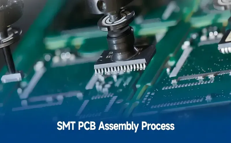 Automated SMT assembly line applying components to a PCB