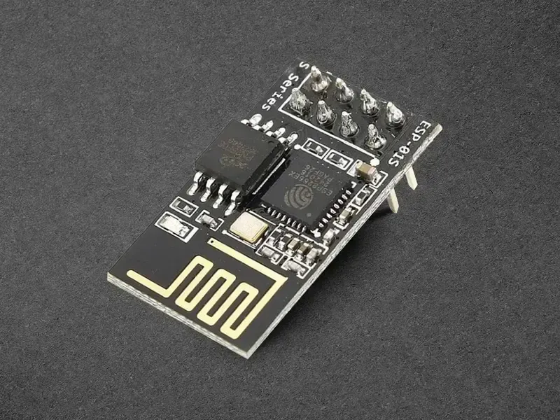 A close-up of a Wi-Fi module on a circuit board