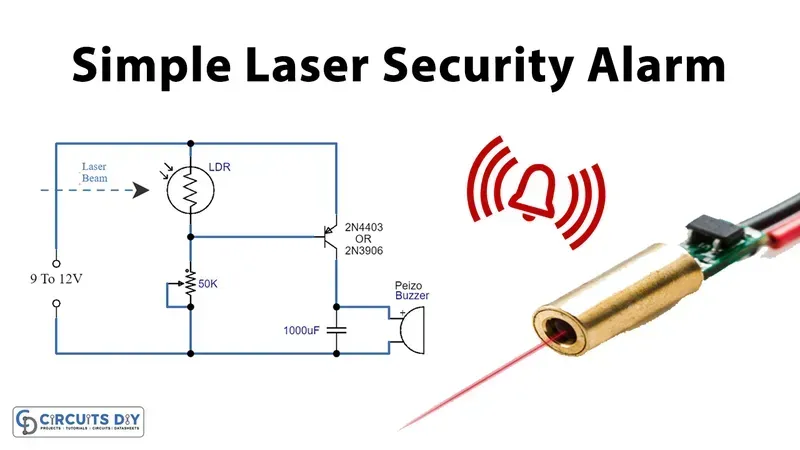 Essential components on an Infrared beam alarm PCB.