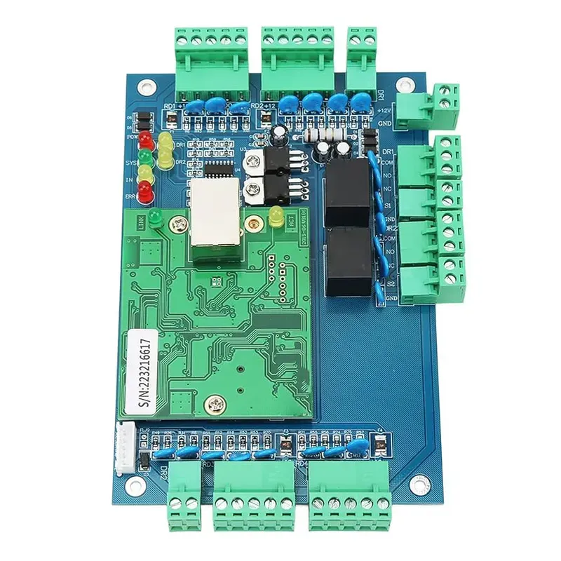 A PCB board used in an access control system.