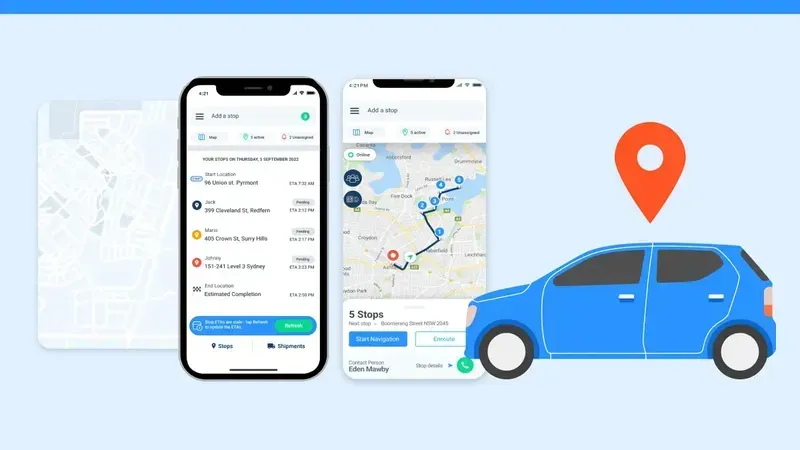 Vehicle being tracked on GPS