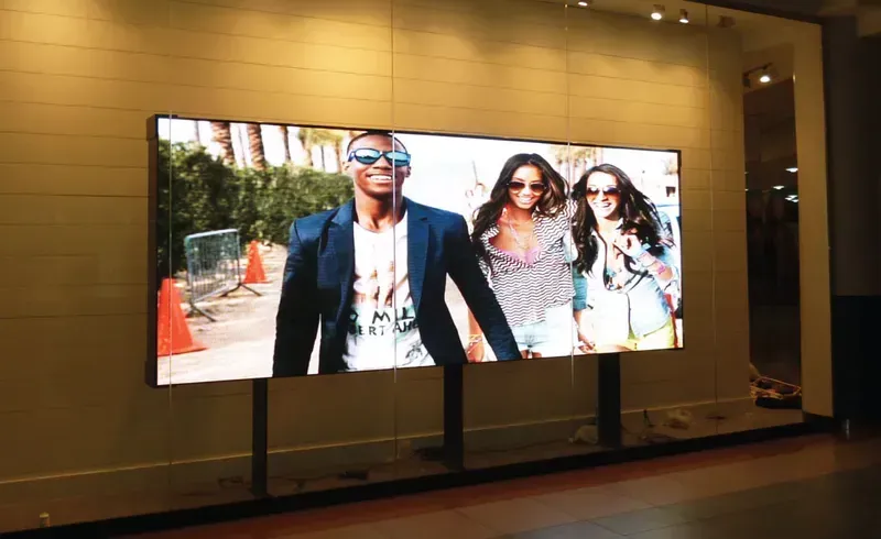 A large screen display in operation.