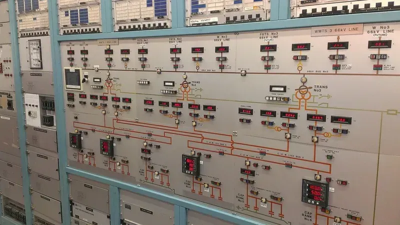 A control board inside a substation.