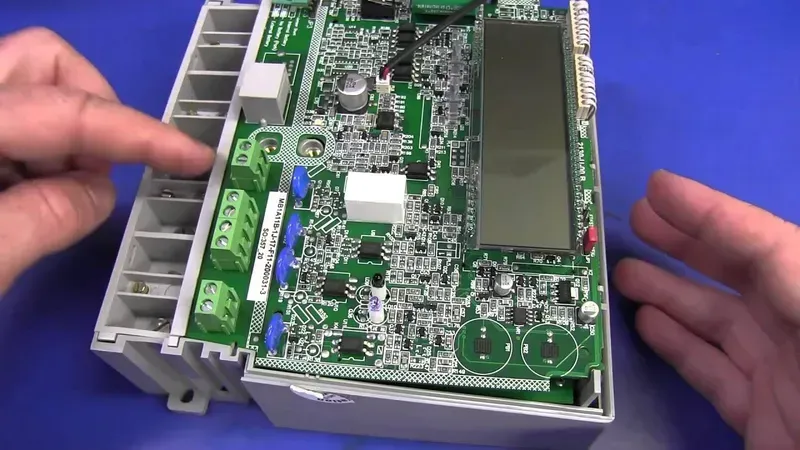The internal components of a smart electric meter