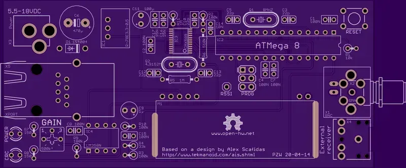 Example of an AIS PCB layout design