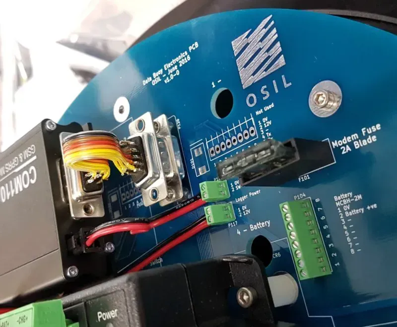 PCB inside a water quality monitoring buoy