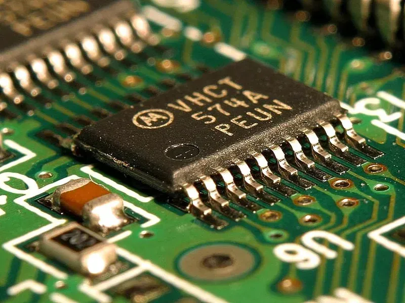 A close-up of electronic components