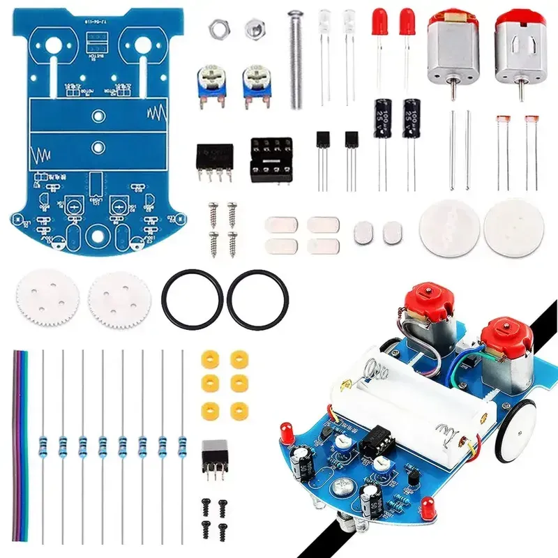 An image showcasing a patrol robot and its PCB in a real-world application.