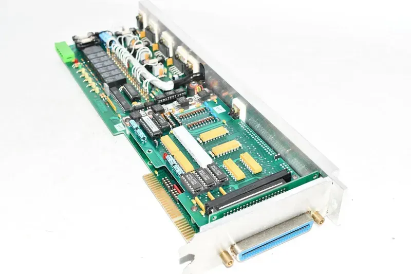 Close-up of components on a robot motion control board