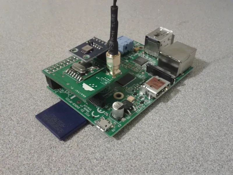 Weather station PCB installed in a weather station