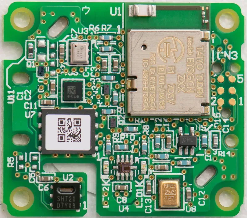 A PCB with environmental sensors
