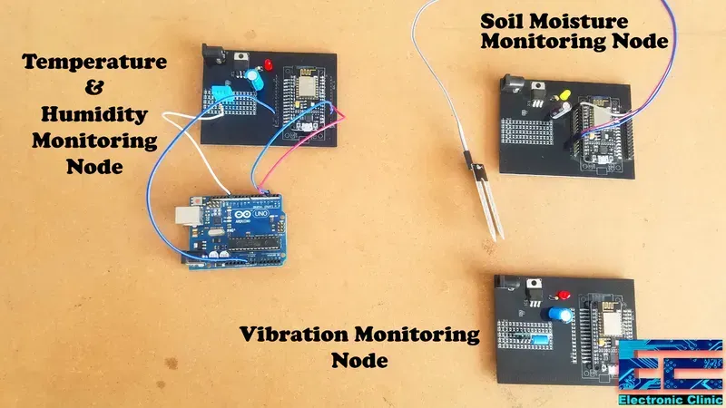 Close-up of sensors on a landslide early warning board