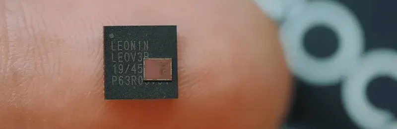 Close-up of a low-power chip